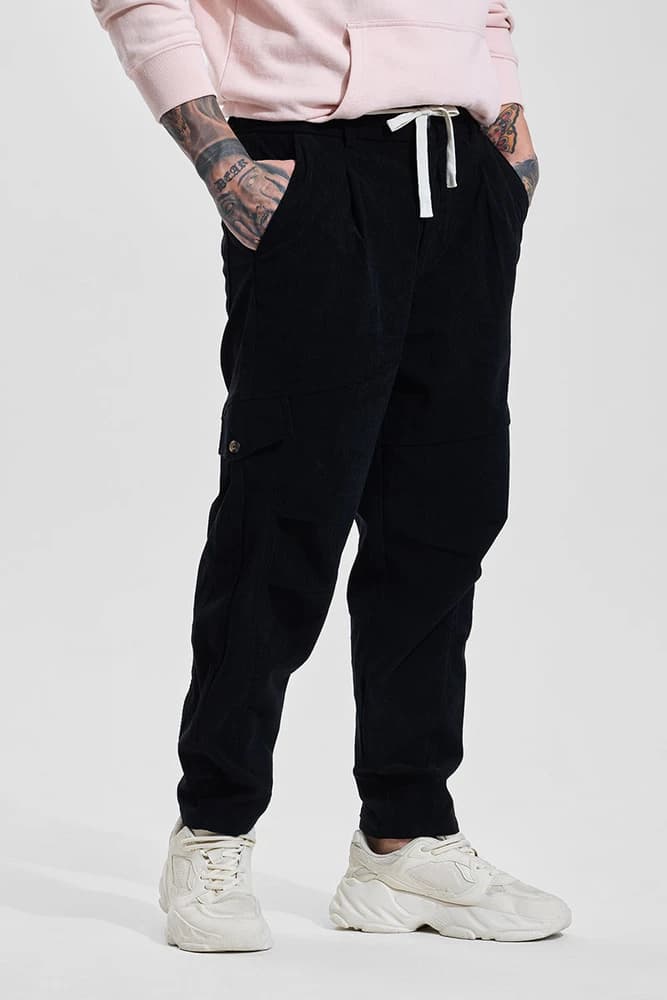 Regular Fit Polyester Solid Cargo Pants