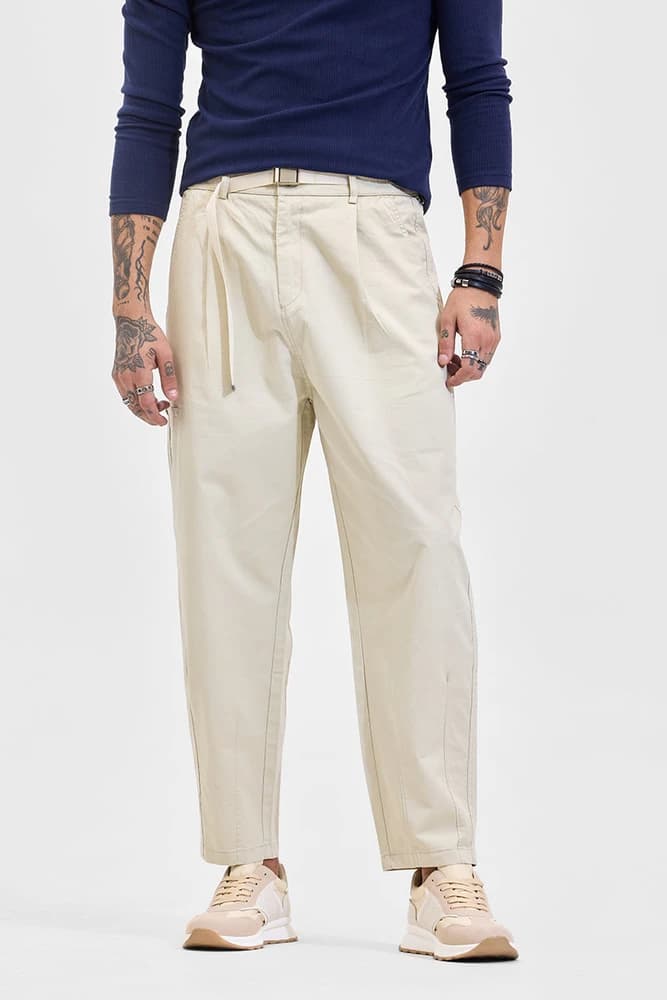 Relaxed Fit Cotton Solid Cargo Pants