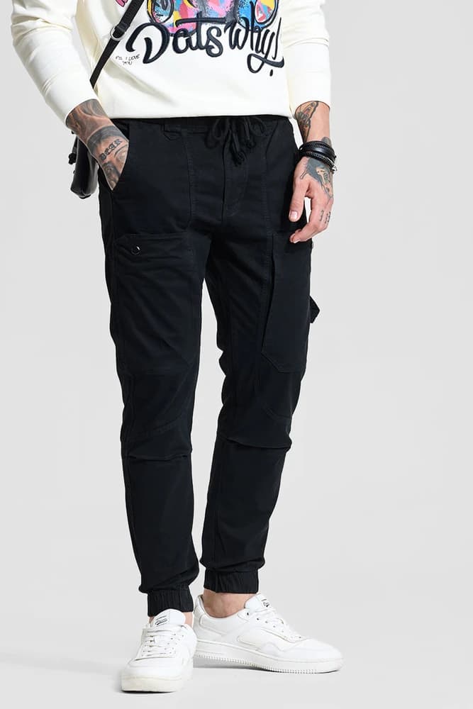 Slim Fit Cotton Solid Cargo Pants