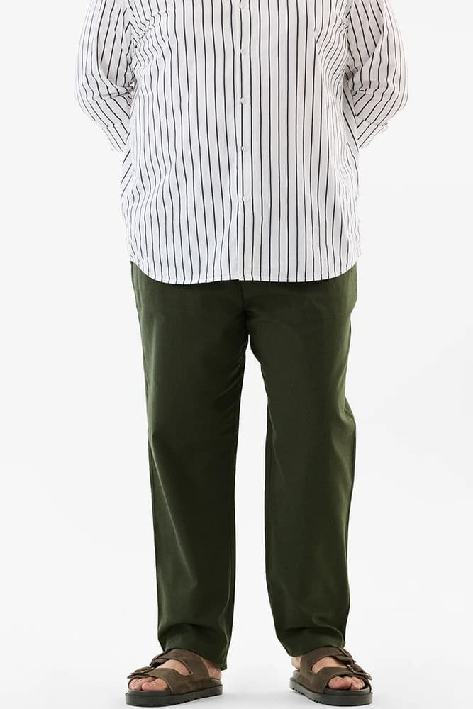 Regular Fit Cotton Plain Trousers
