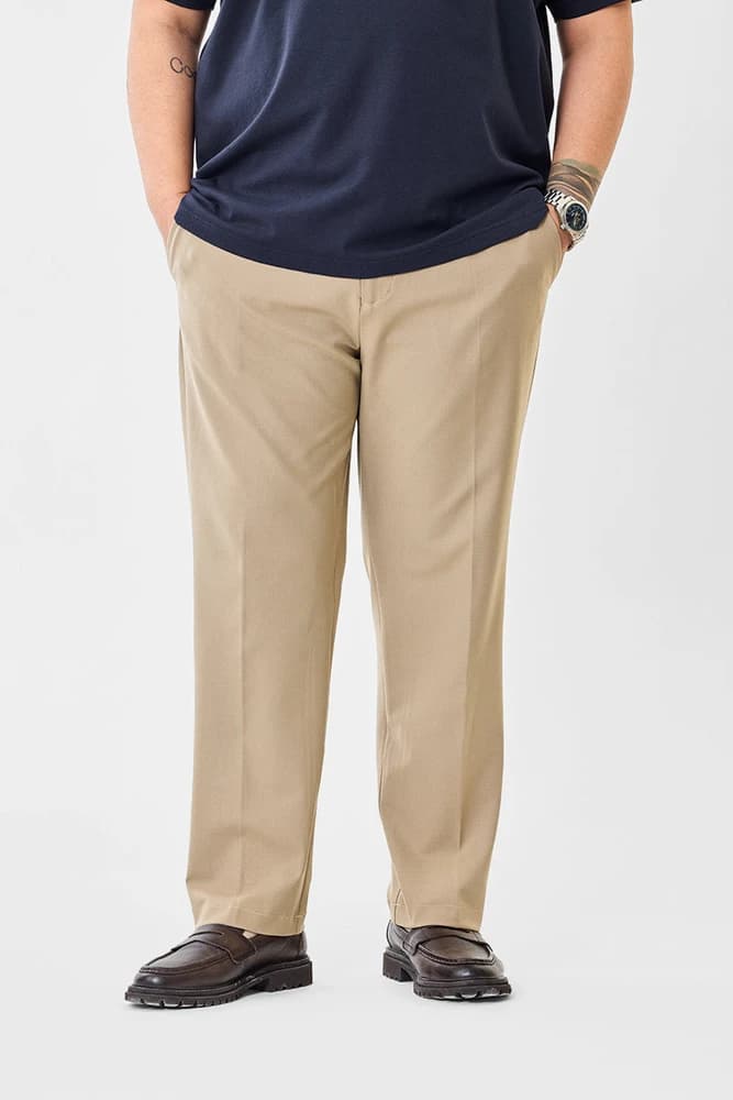 Regular Fit Polyester Plain Trousers