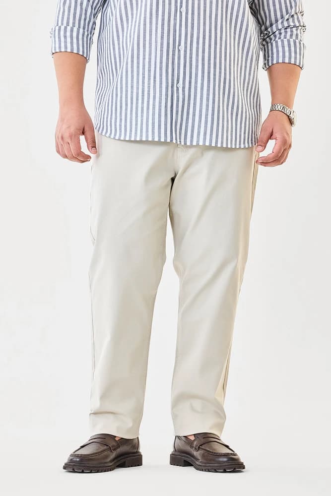 Regular Fit Cotton Plain Trousers