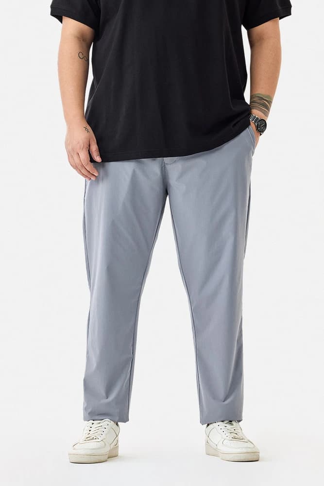 Regular Fit Nylon Plain Trousers