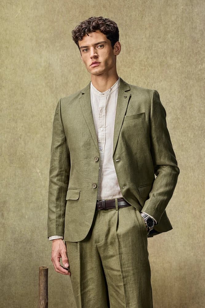 Regular Fit Linen Plain Blazers