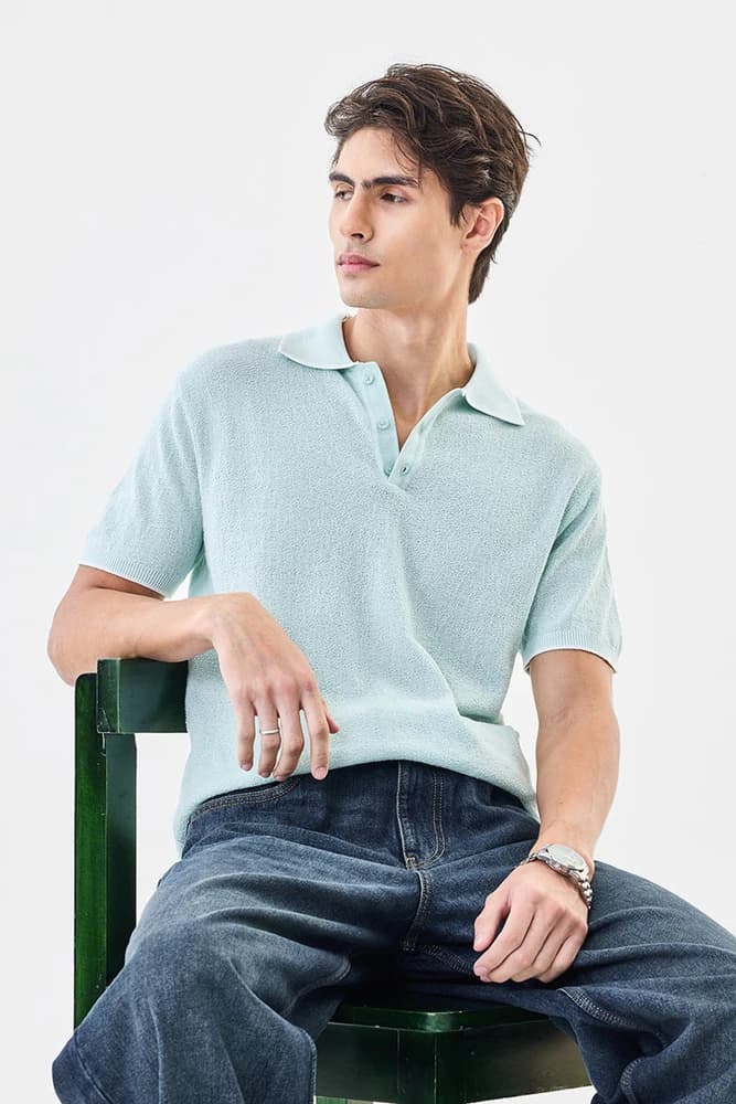 Regular Fit Cotton Textured T-Shirts