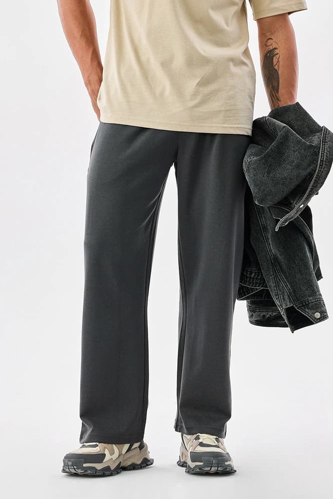Loose Fit Cotton Plain Trousers