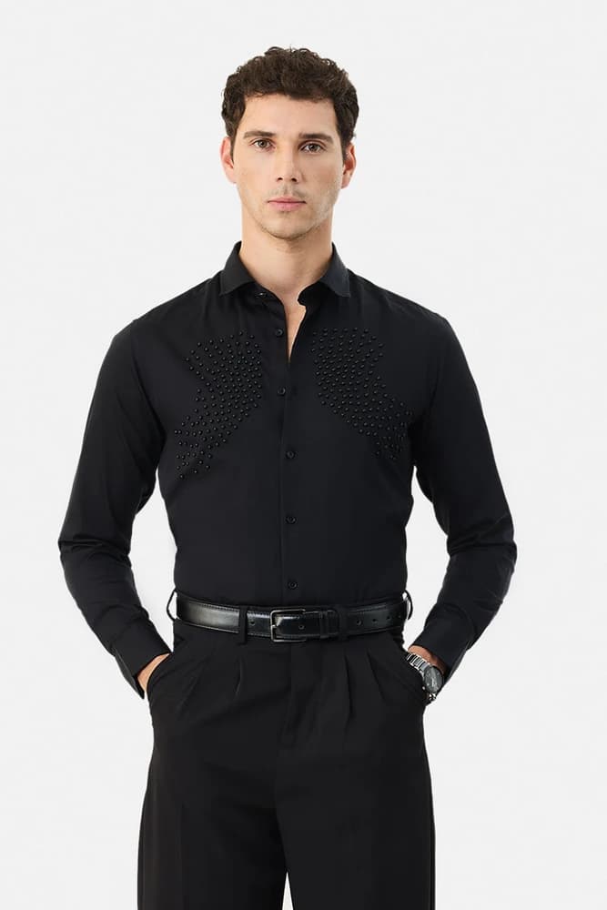 Slim Fit Cotton Embellished Shirts