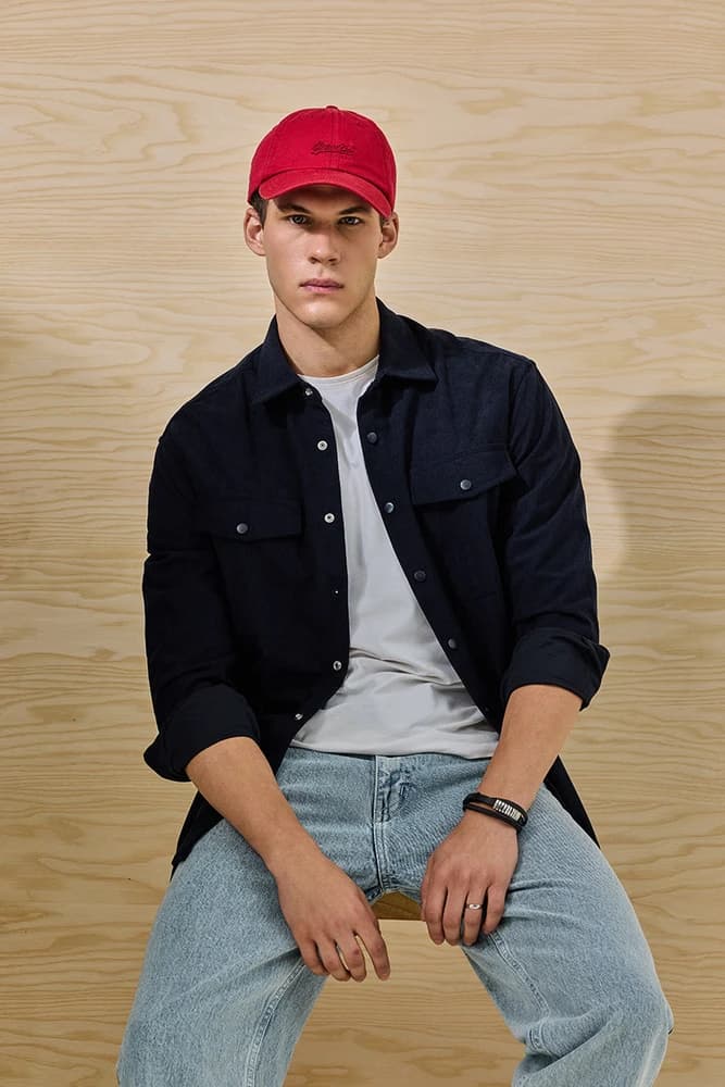 Relaxed Fit Polyester Self-Design Overshirt