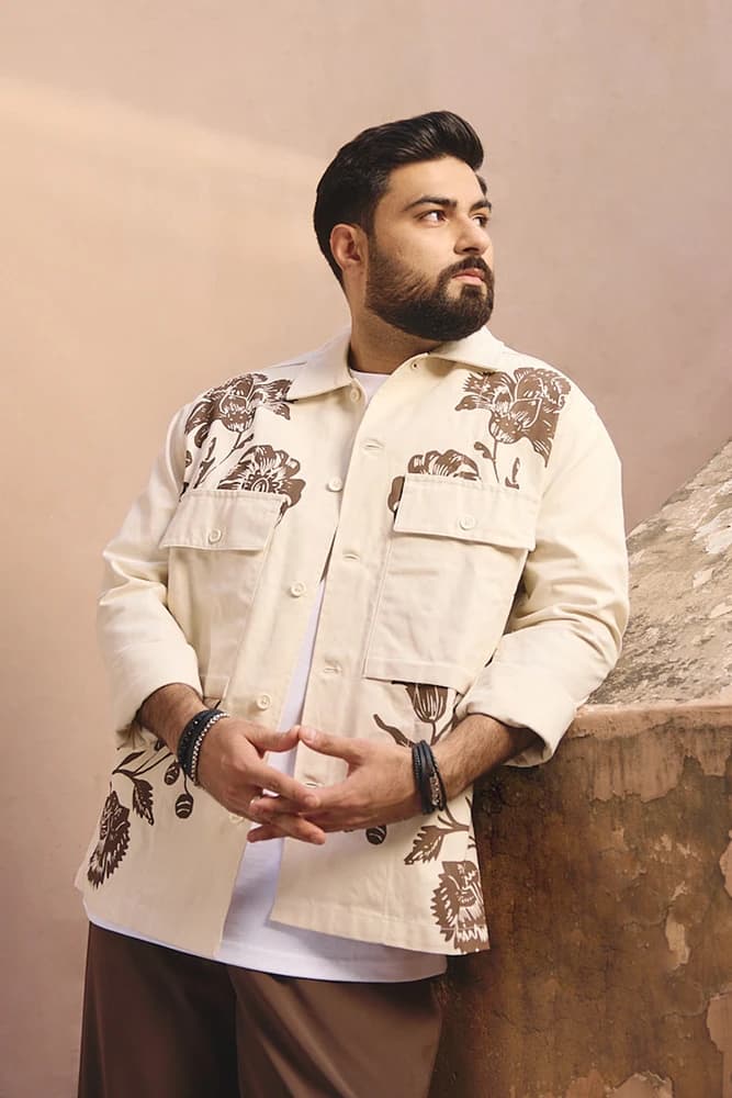 Relaxed Fit Cotton Floral Overshirt