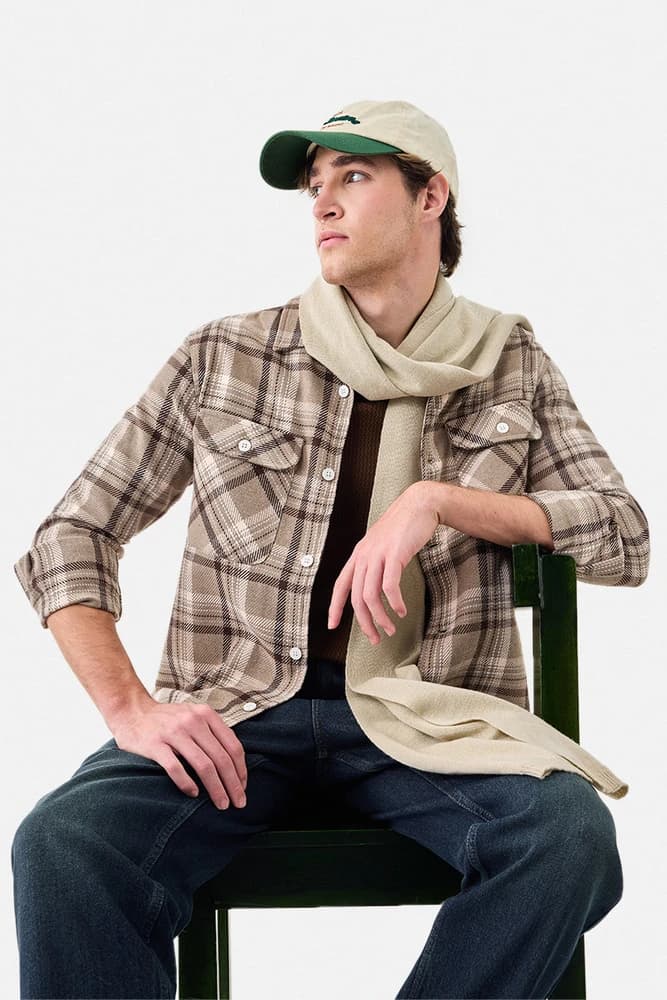 Relaxed Fit Cotton Checks Overshirt