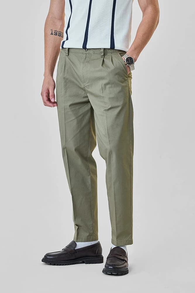 Regular Fit Cotton Plain Trousers