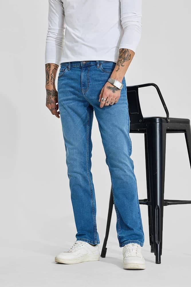 Regular Fit Cotton Clean Look Jeans