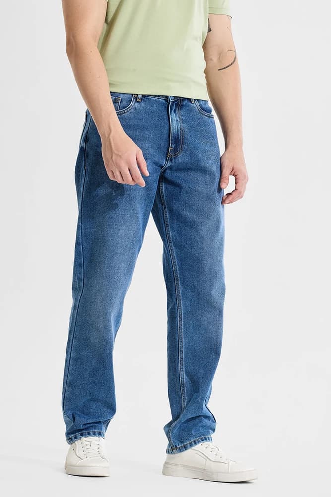 Relaxed Fit Cotton Clean Look Jeans