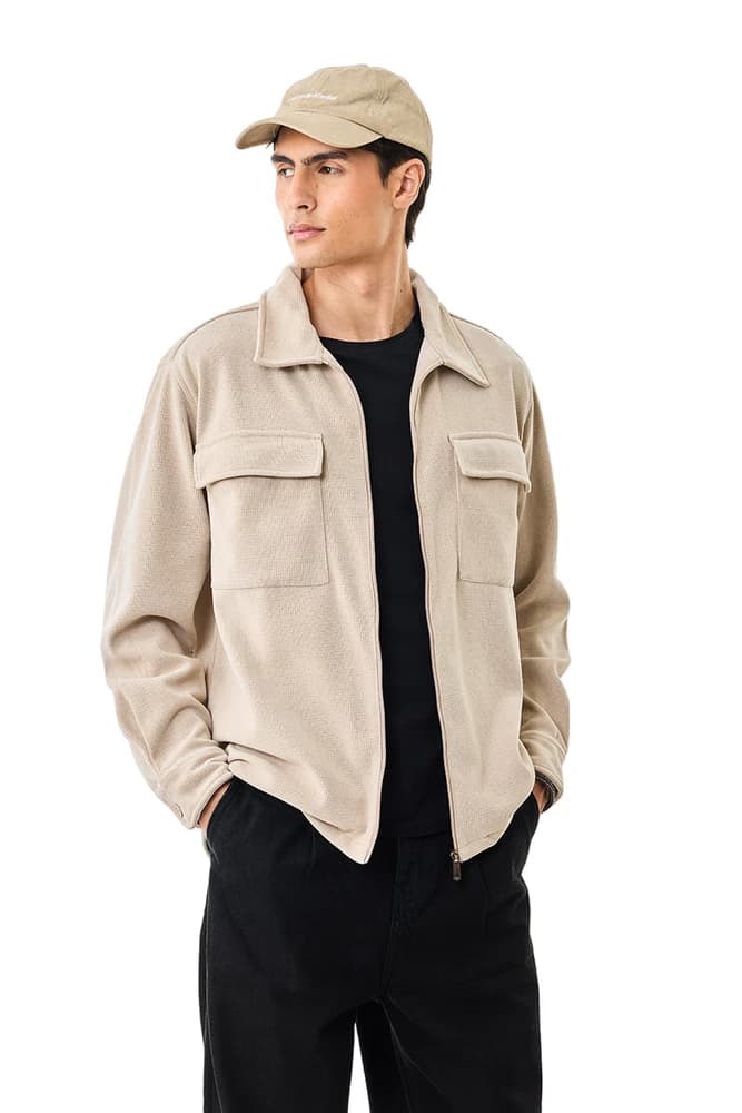 Regular Fit Polyester Textured Jackets