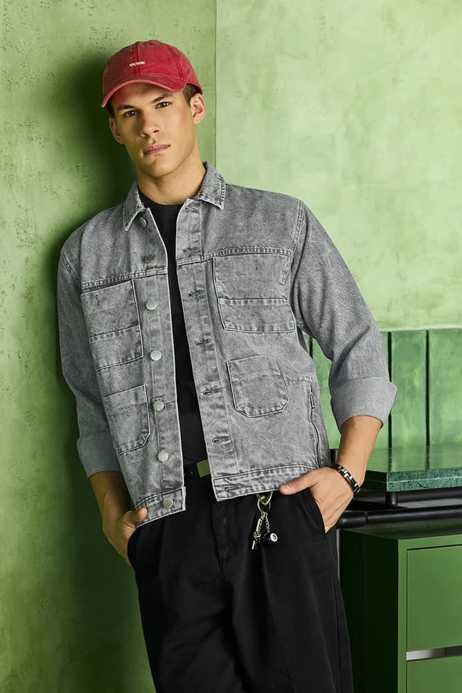 Regular Fit Cotton Distressed Jackets