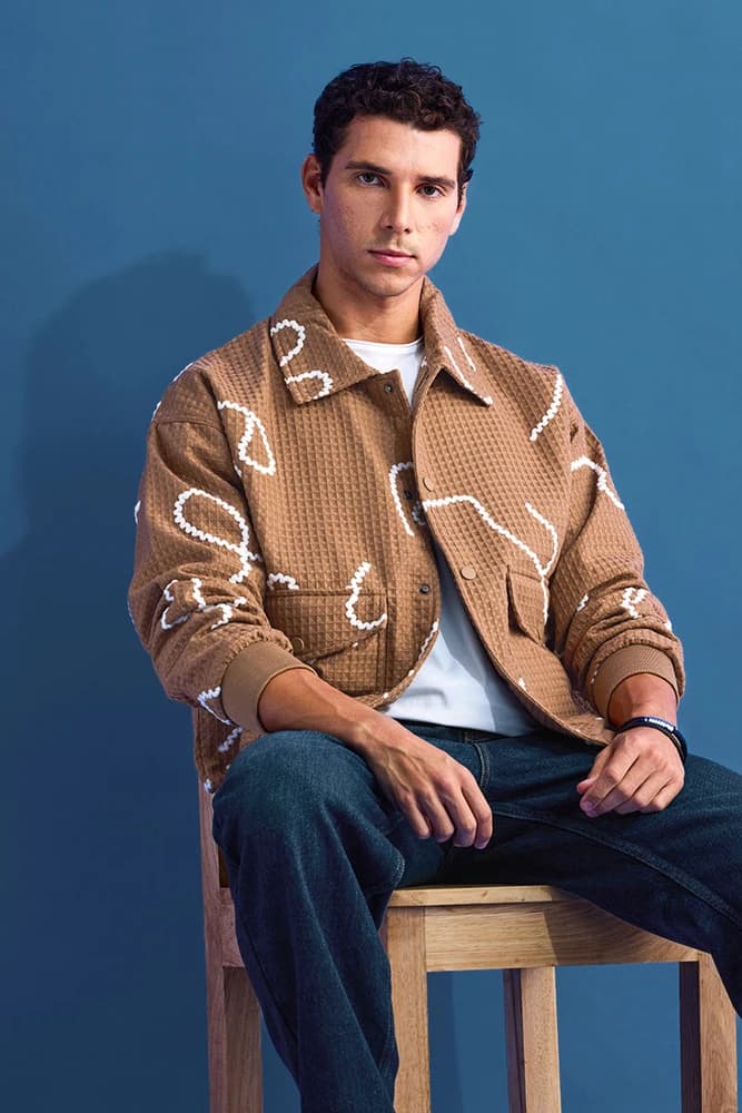 Relaxed Fit Polyester Textured Jackets