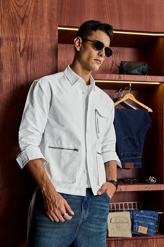 Regular Fit Cotton Plain Jackets