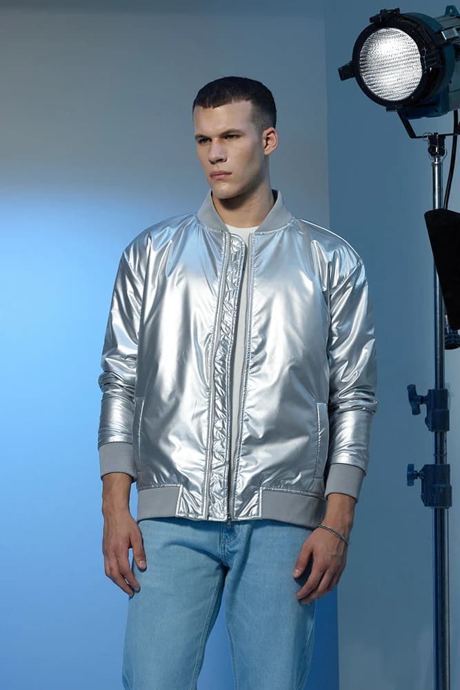 Relaxed Fit Polyester Plain Jackets