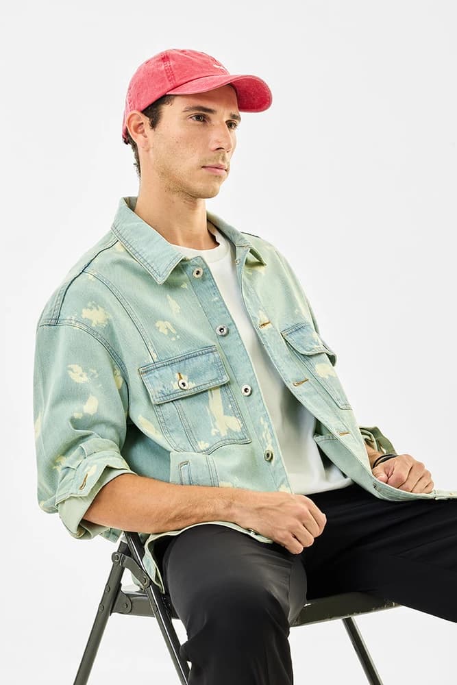Relaxed Fit Cotton Distressed Jackets