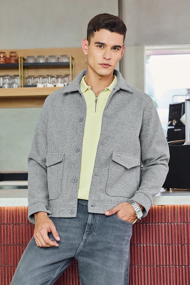 Regular Fit Polyester Plain Jackets
