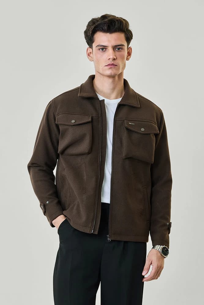 Regular Fit Polyester Plain Jackets
