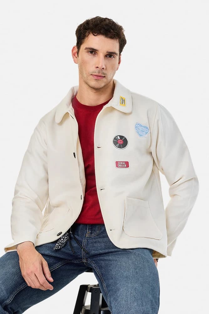Regular Fit Polyester Abstract Jackets