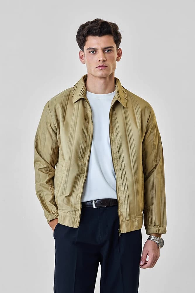 Relaxed Fit Polyester Textured Jackets