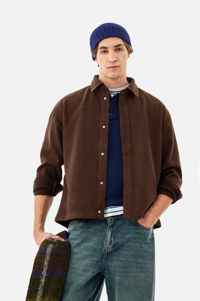 Oversized Fit Polyester Plain Jackets