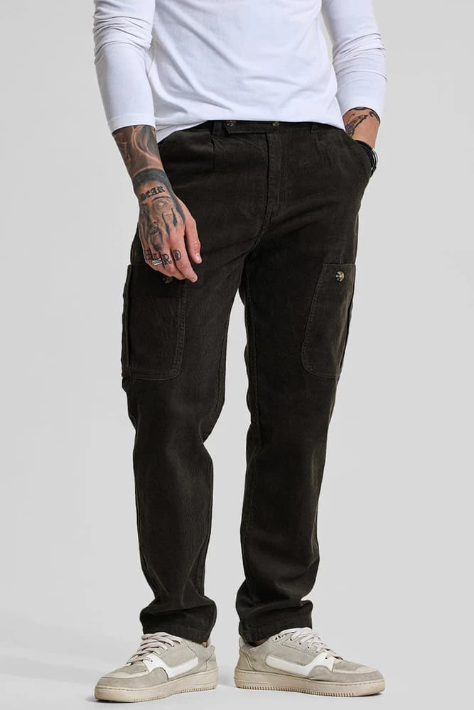 Relaxed Fit Cotton Plain Cargo Pants