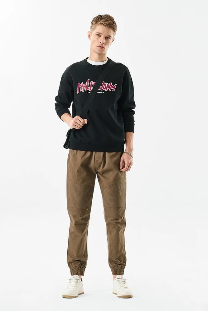 Slim Fit Cotton Plain Cargo Pants
