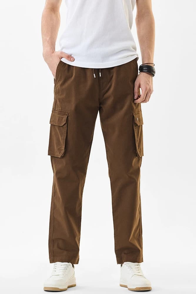 Regular Fit Cotton Plain Cargo Pants