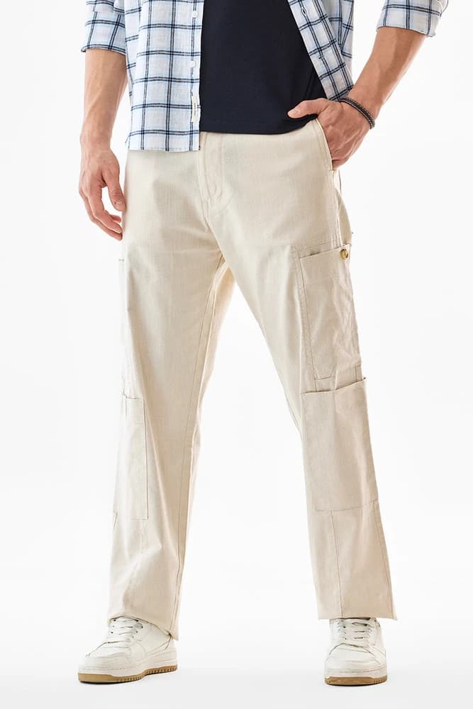 Baggy Fit Cotton Plain Cargo Pants