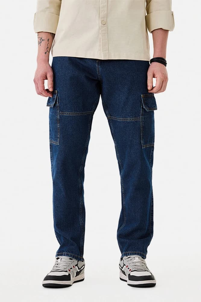 Baggy Fit Cotton Plain Cargo Pants