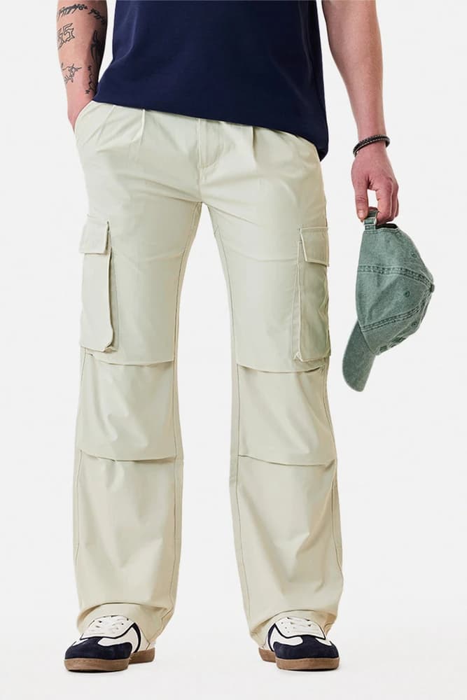 Straight Fit Polyester Plain Cargo Pants