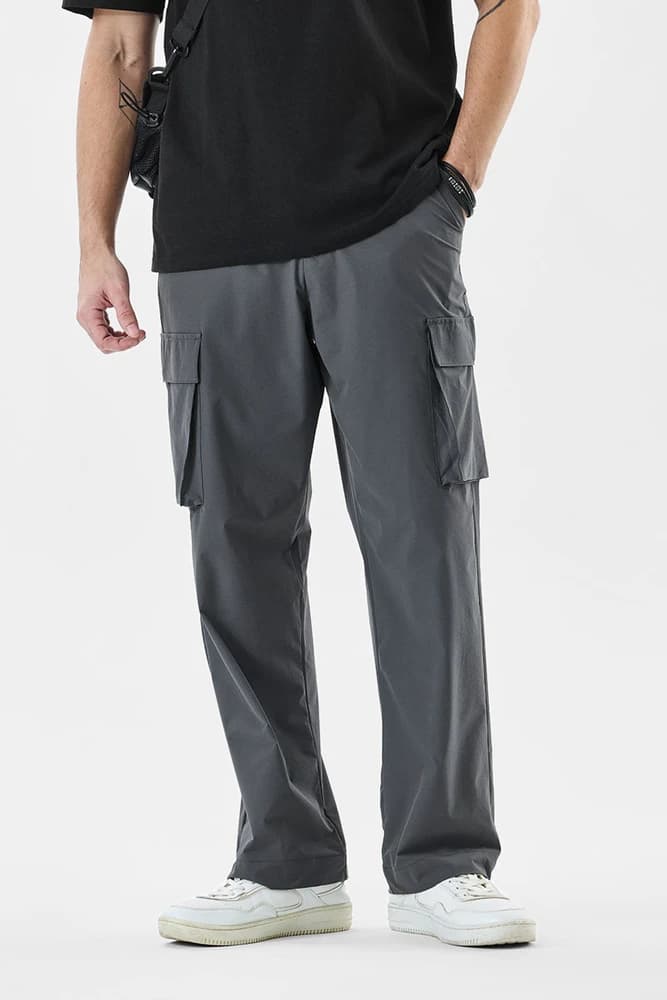 Regular Fit Nylon Plain Cargo Pants