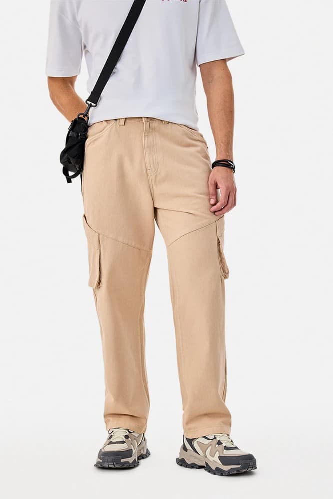 Baggy Fit Cotton Plain Cargo Pants