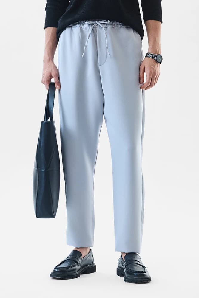 Regular Fit Polyester Plain Trousers