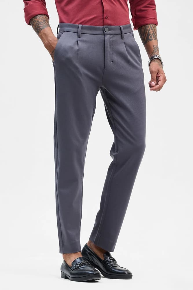Slim Fit Others Plain Trousers