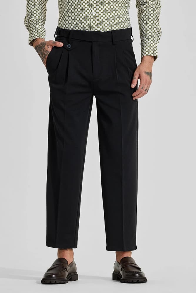 Relaxed Fit Polyester Solid Trousers