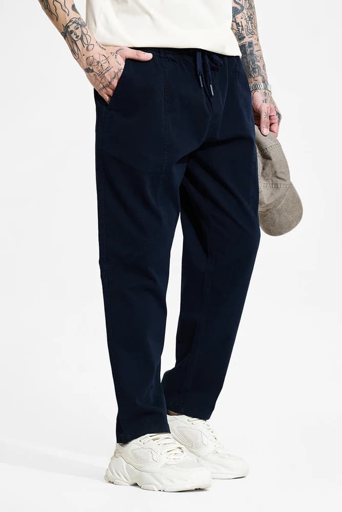 Relaxed Fit Cotton Plain Trousers