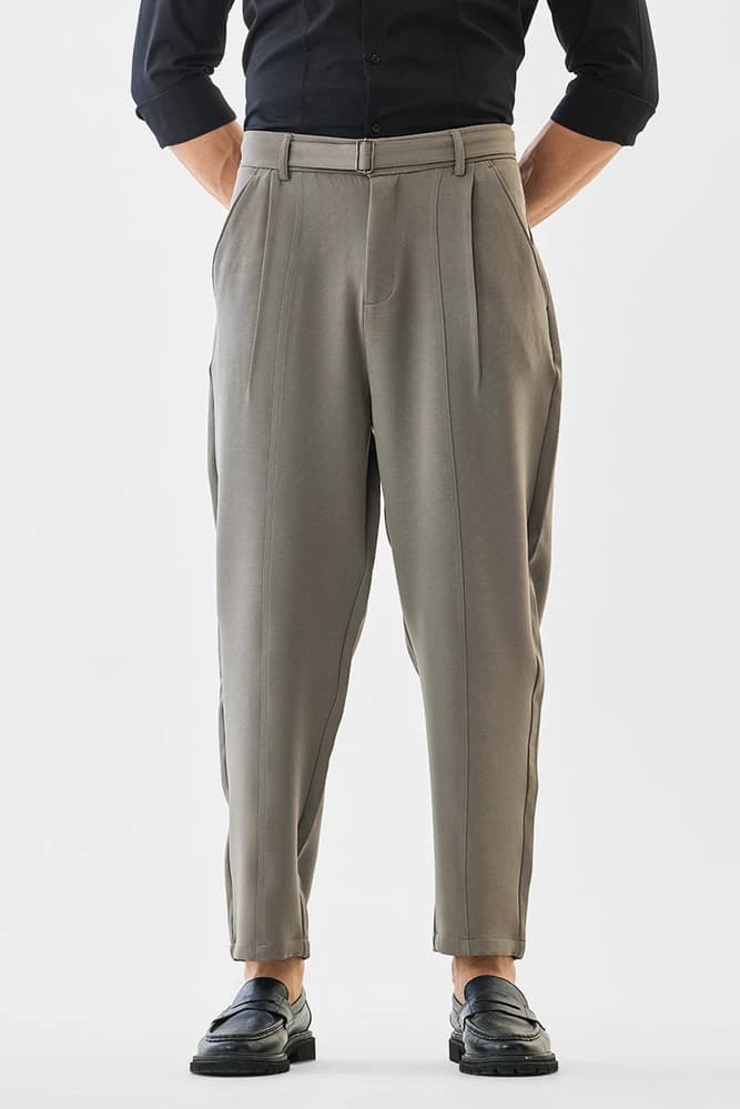 Regular Fit Polyester Self-Design Trousers