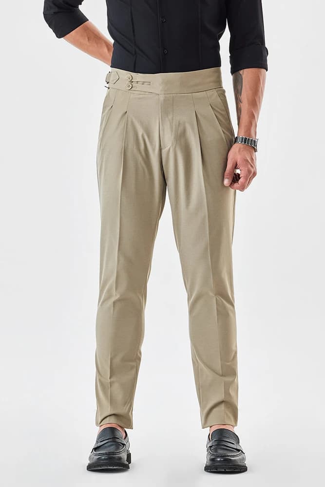 Slim Fit Polyester Self-Design Trousers