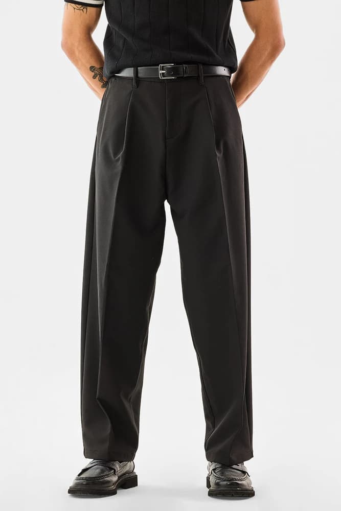 Baggy Fit Polyester Plain Trousers