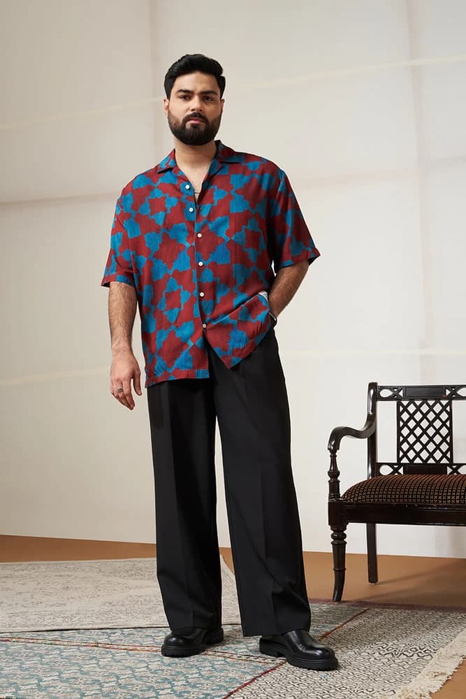 Relaxed Fit Polyester Plain Trousers