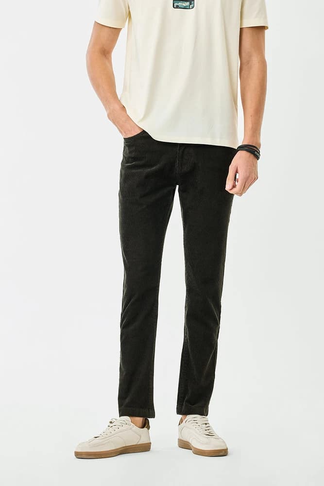 Regular Fit Cotton Textured Trousers