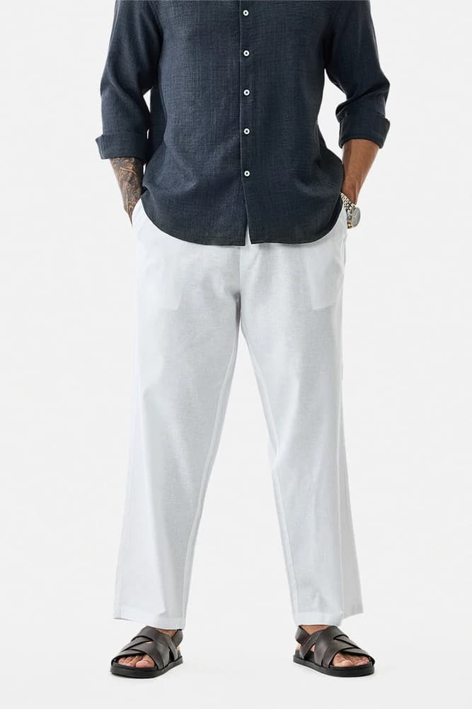 Relaxed Fit Others Plain Trousers