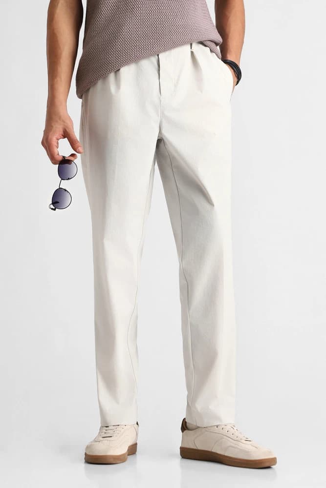 Relaxed Fit Nylon Plain Trousers