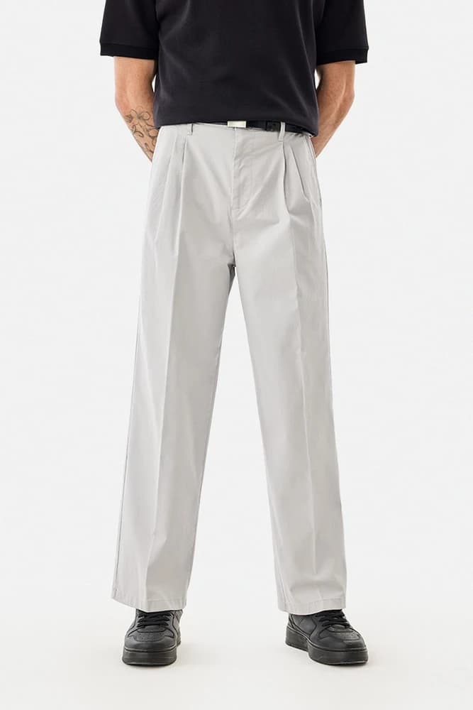 Baggy Fit Cotton Plain Trousers