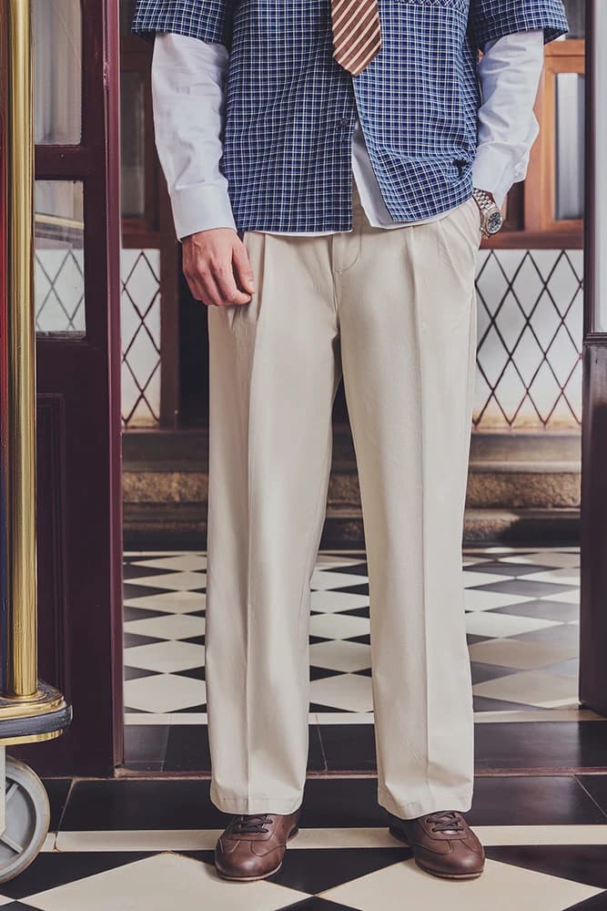 Loose Fit Cotton Plain Trousers
