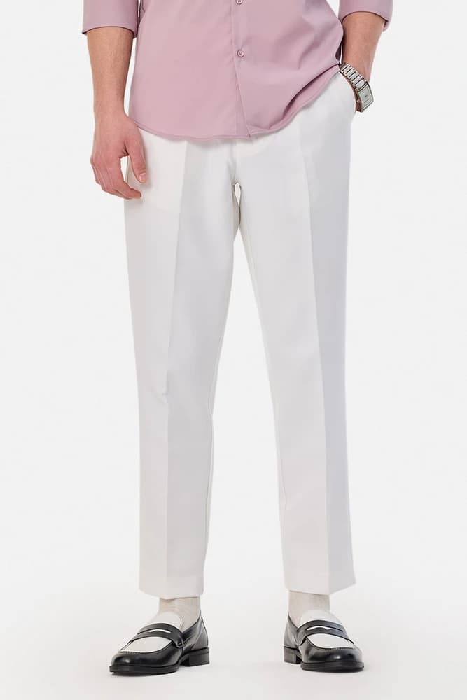 Relaxed Fit Polyester Plain Trousers